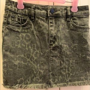 tractr denim animal print skirt